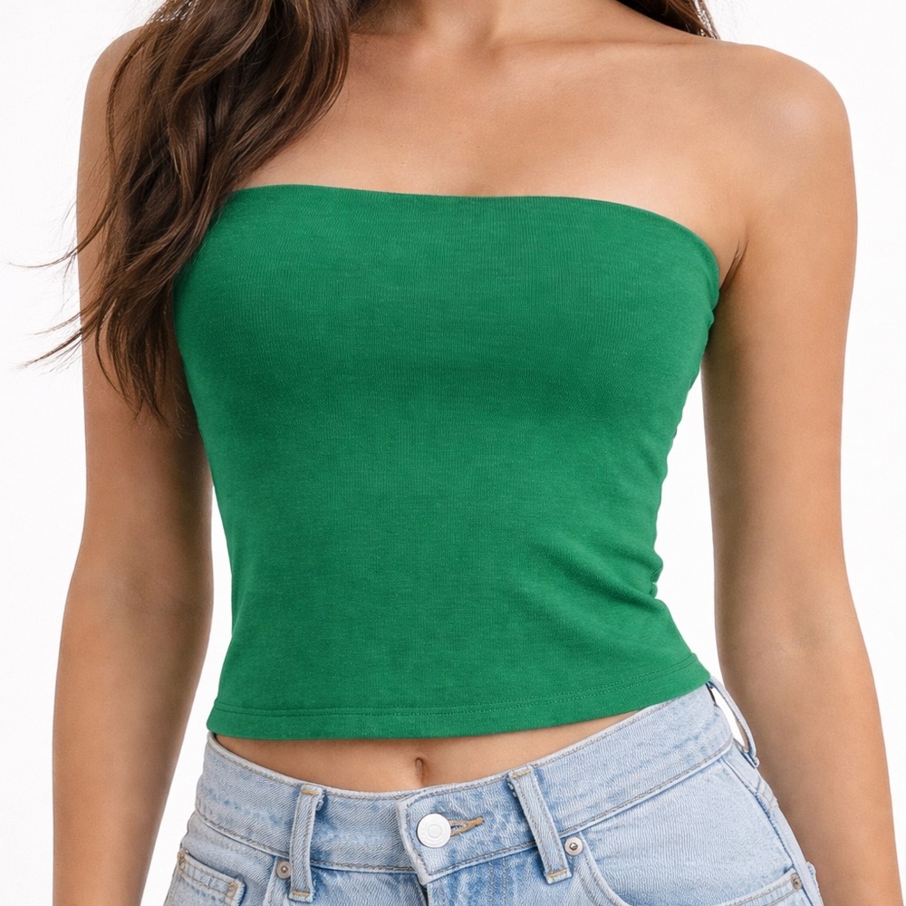 Aritzia Emerald Green Elegant Tube Top Size M